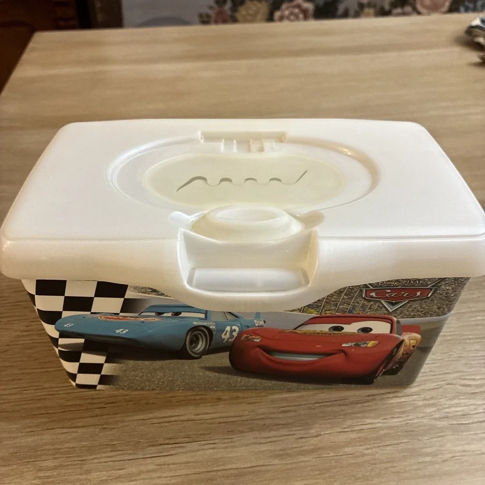 Huggies Wet Wipes Empty Pop-Up Container Disney Pixar Cars Missing Cover